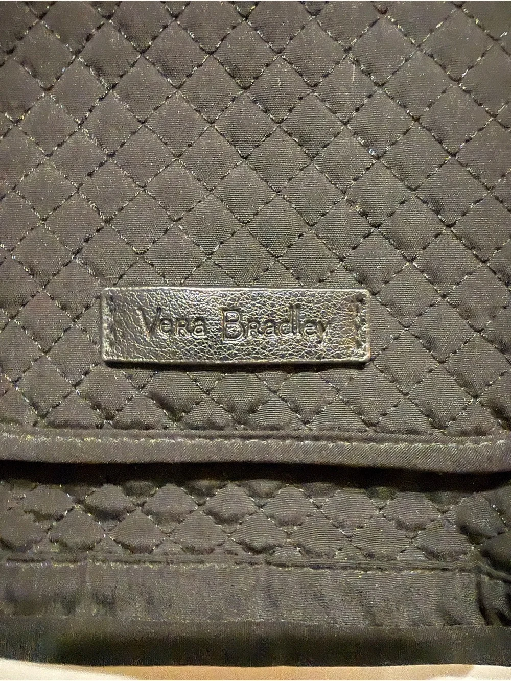 Vera Bradley Black Quilted Messenger Crossbody